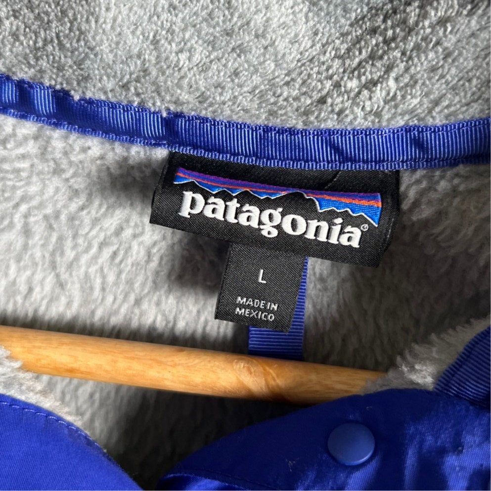 Patagonia Women's Size L Re-Tool Gray Pockets Snap T Pullover Jacket