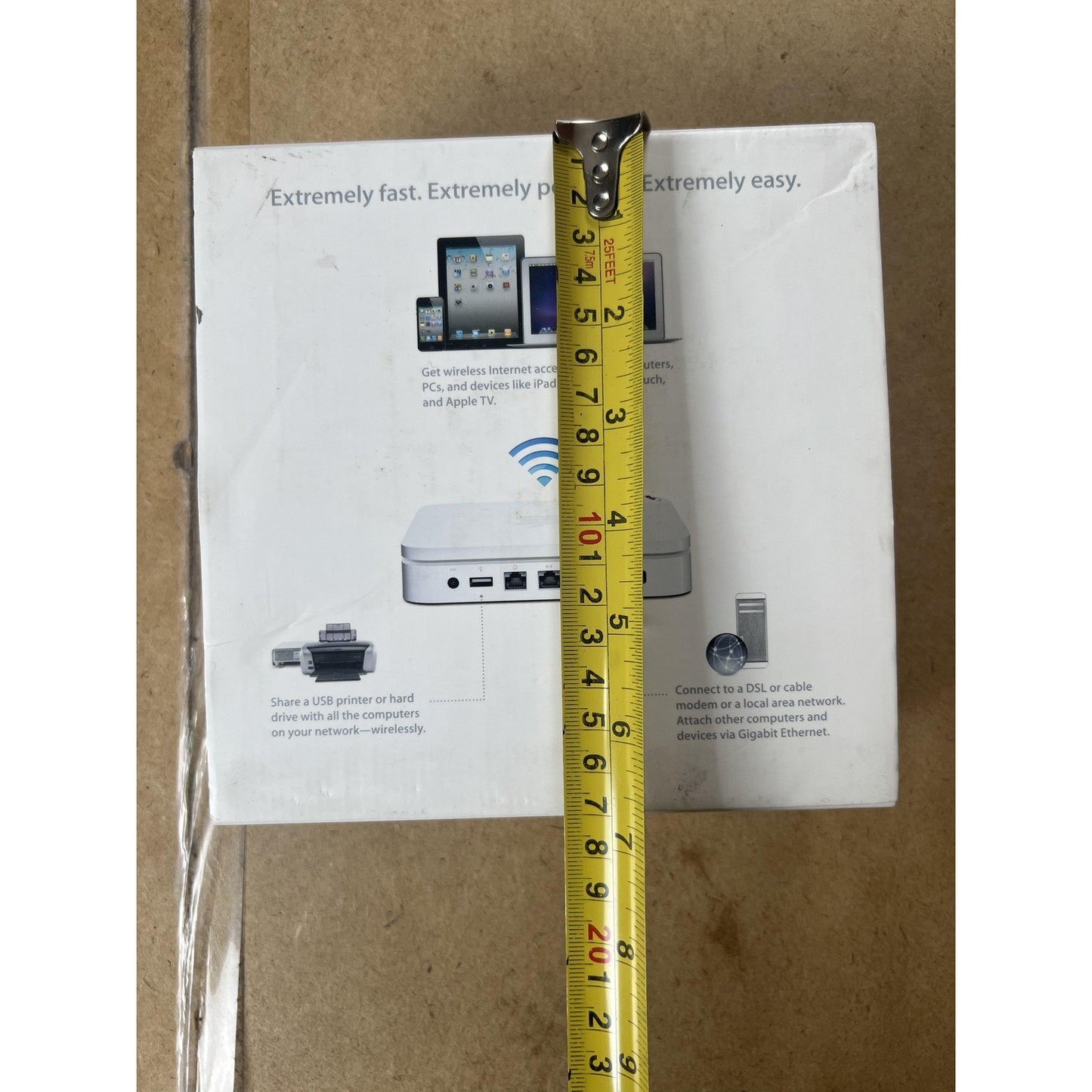 Apple AirPort Extreme Desktop Wi-Fi Router 802.11n White A1408 GigE USB