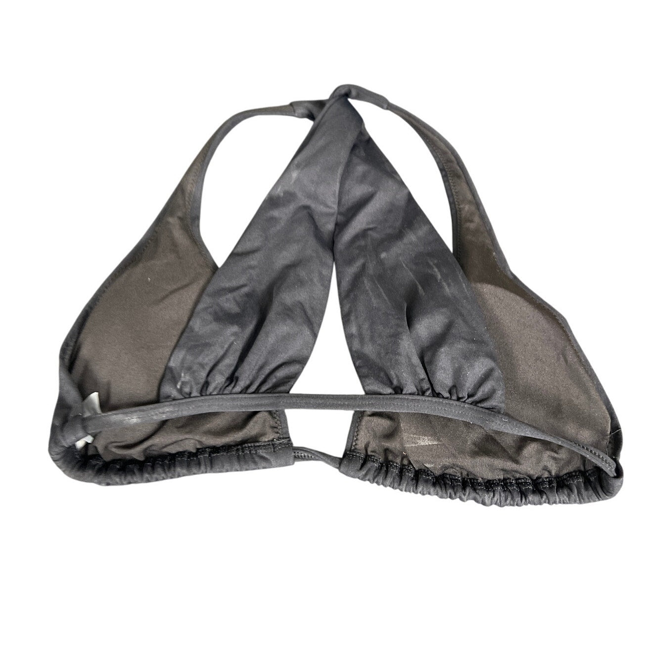 Victoria Secret Medium Sport Black Metallic Strappy Back Triangle