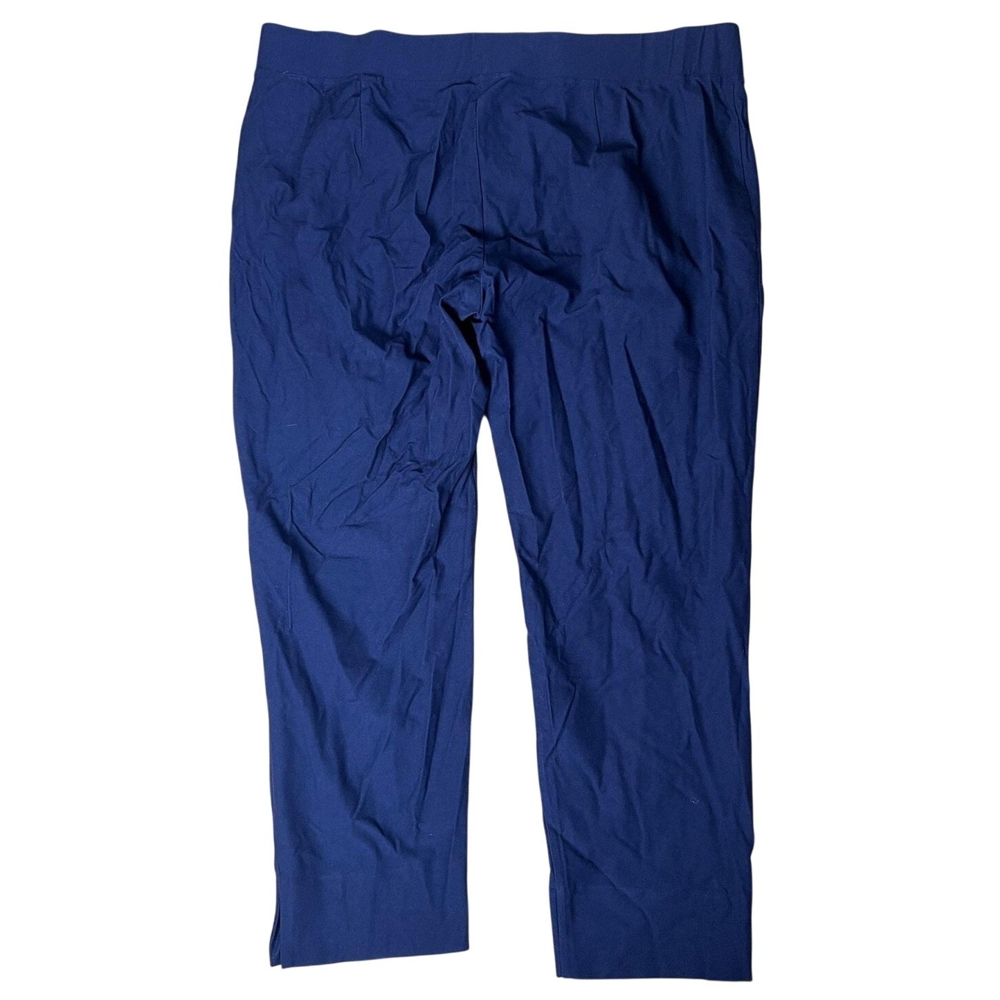 Eileen Fisher Pants Womens XL Blue Cropped Crepe Pull On Stretch Slim Fit