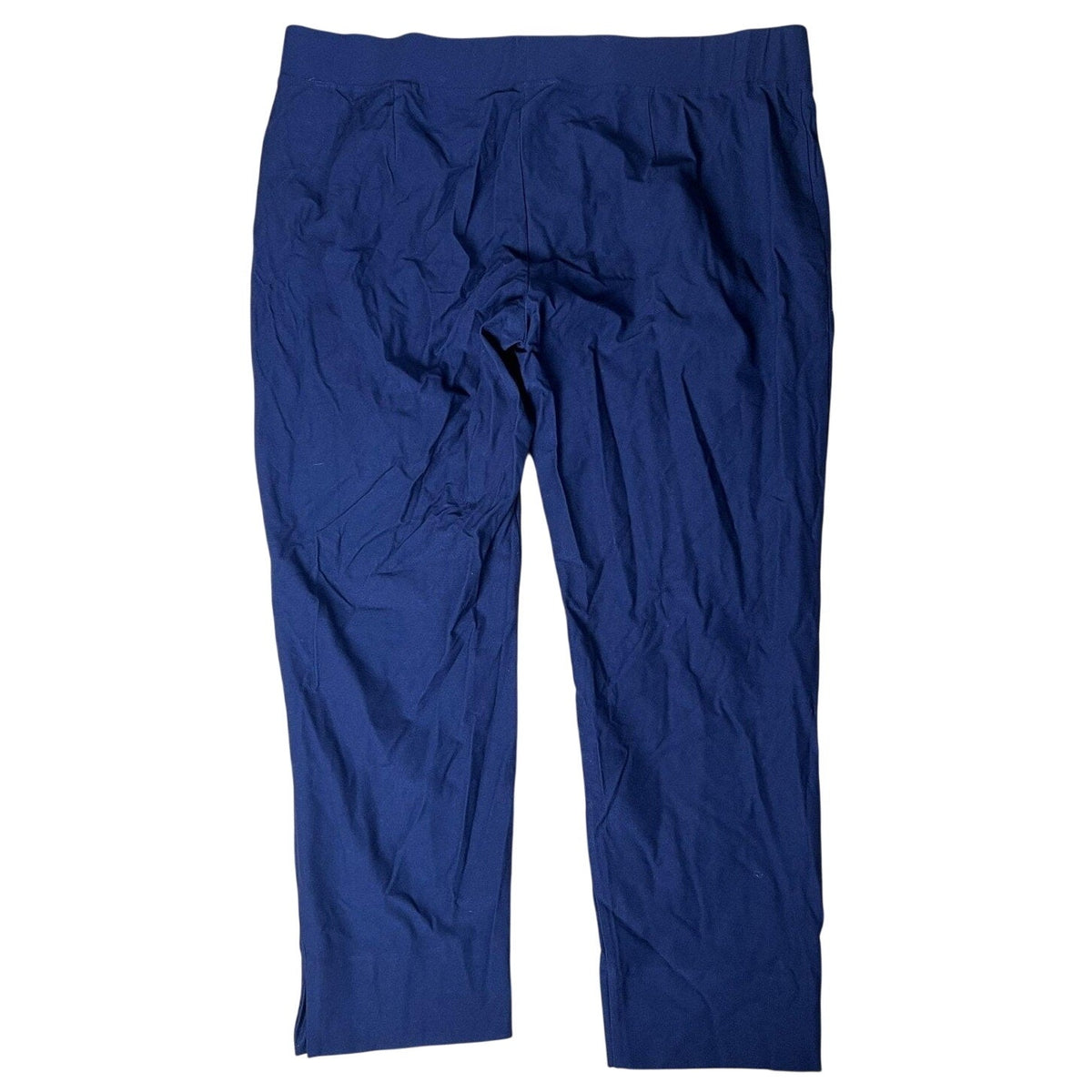 Eileen Fisher Pants Womens XL Blue Cropped Crepe Pull On Stretch Slim Fit