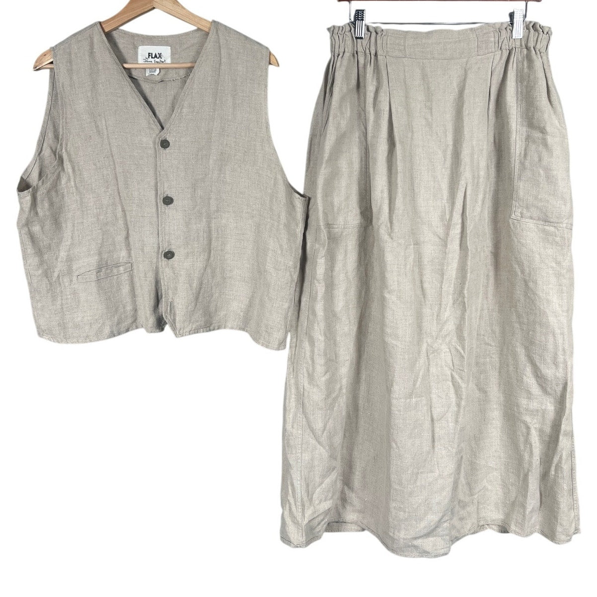 Flax By Jeanne Engelhart Vest & Long Skirt Women Linen Medium/Large