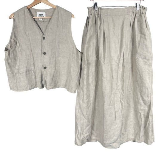Flax By Jeanne Engelhart Vest & Long Skirt Women Linen Medium/Large