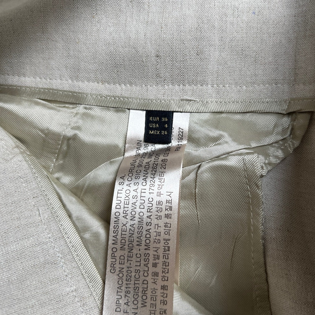 Massimo Dutti Linen Gray Women Pants Size 4