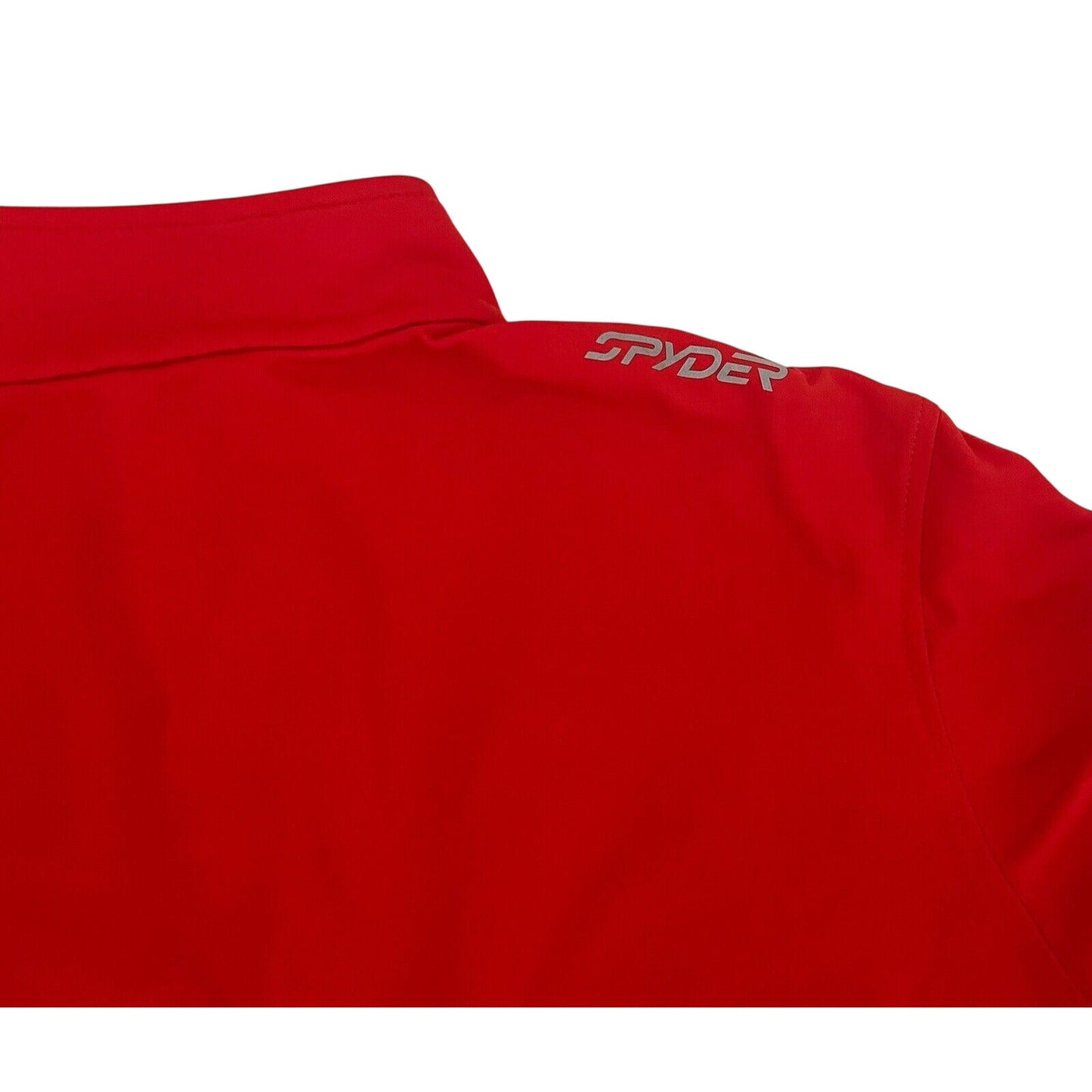 Spyder Mens Quarter Zip Short Jumper Medium Solid Red Pullover Long Sleeve