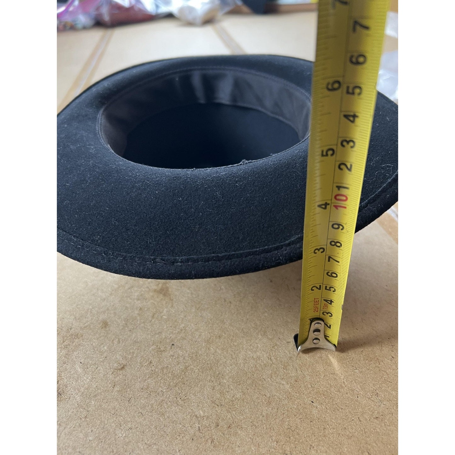 Minnetonka Felt Hat Medium Black 100% Wool Lite Felt Leather Band Made In USA