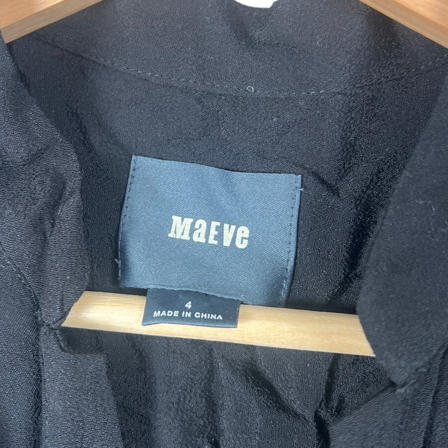 Maeve Anthropologie Women's Size 4 Popover Mini Shirt Dress Black