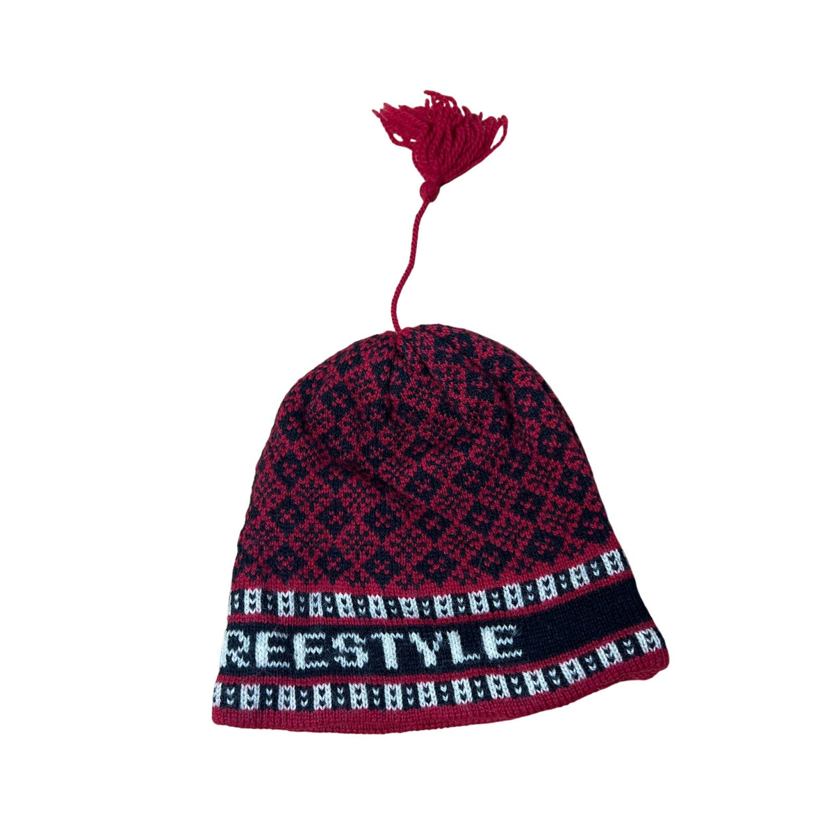 Black Sheep Woolen Red/Black 100% Wool Beanie One Size