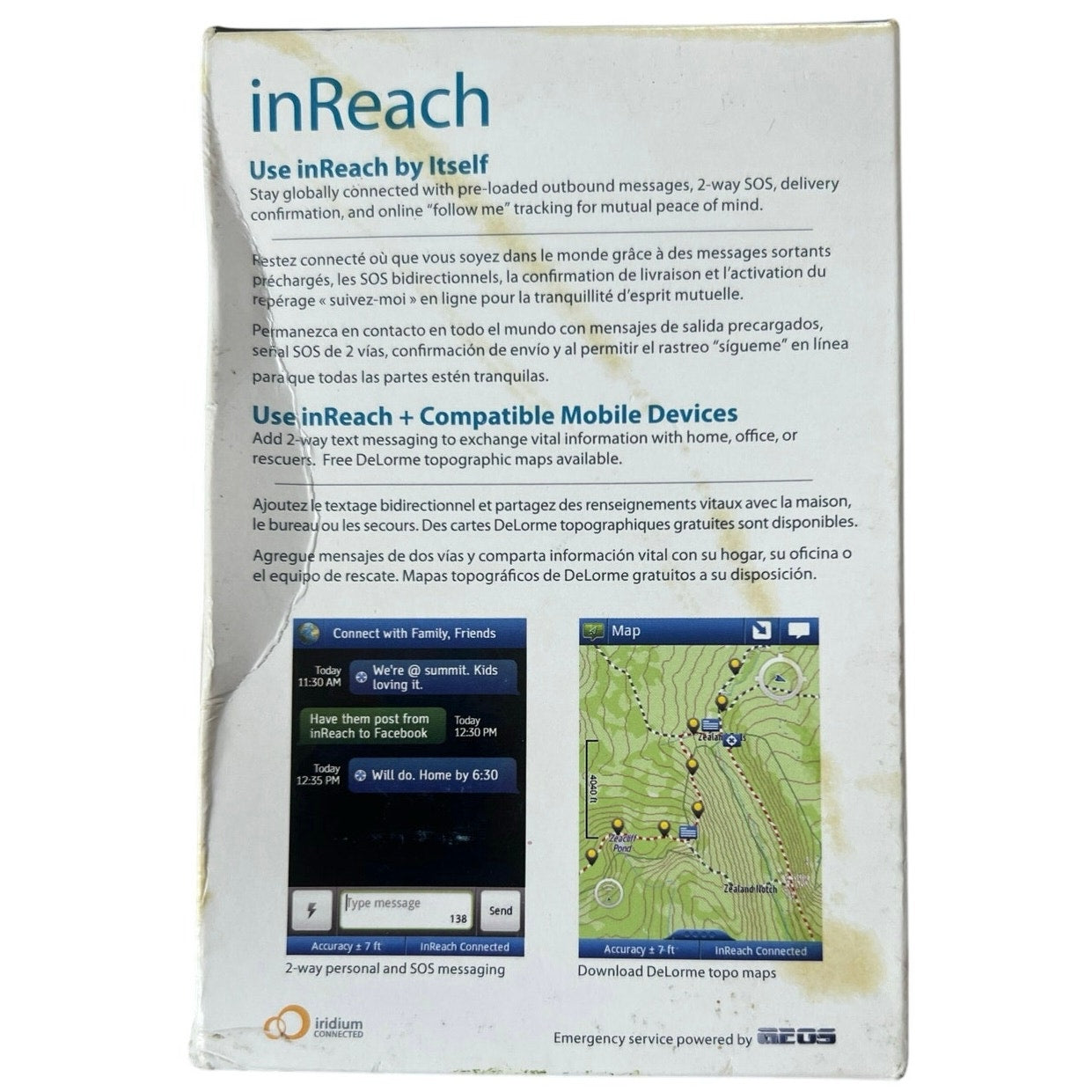 DeLorme InReach 2-Way Satellite Communicator GPS Black Made In United States