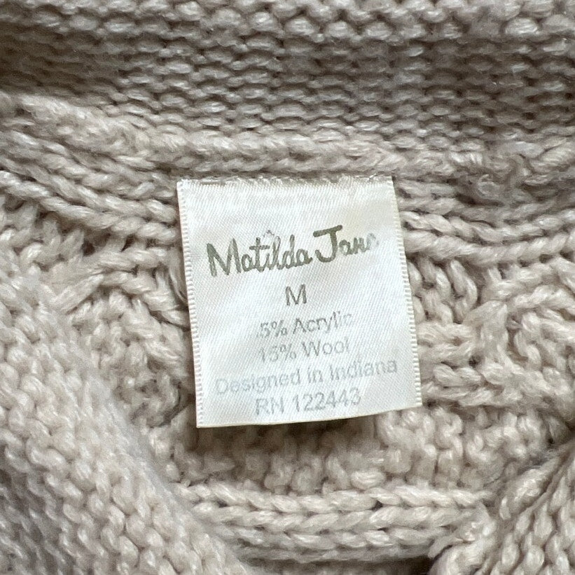 Matilda Jane Cardigan Sweater Beige Size M