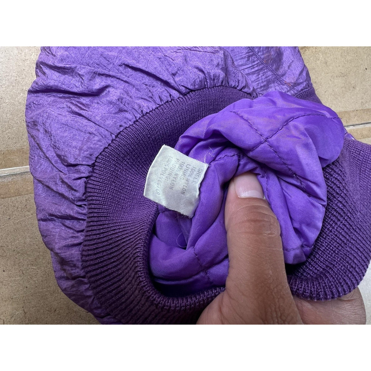 Vintage Garfield Jacket Girls 4 Purple Windbreaker Nylon Taffeta Zip Pockets