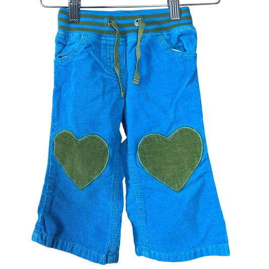 Mini Boden Blue With Green Heart Corduroy Pants Size 12-18m