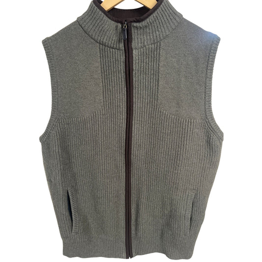 L.L. Bean Large Waterfowl 100% Merino Lambs Wool Full Zip Sweater Vest Jacket