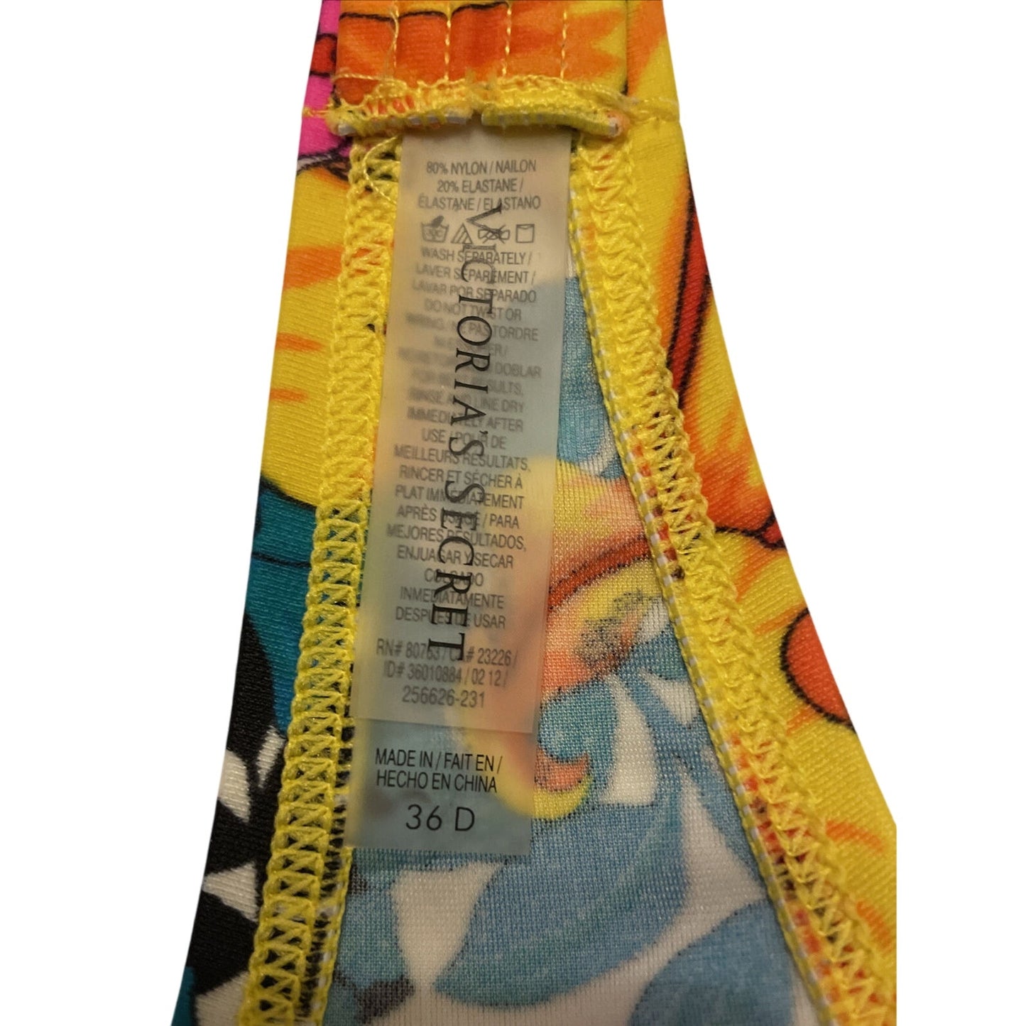 Victoria's Victoria Secret Halter Top Bikini 36D Floral Design - EUC