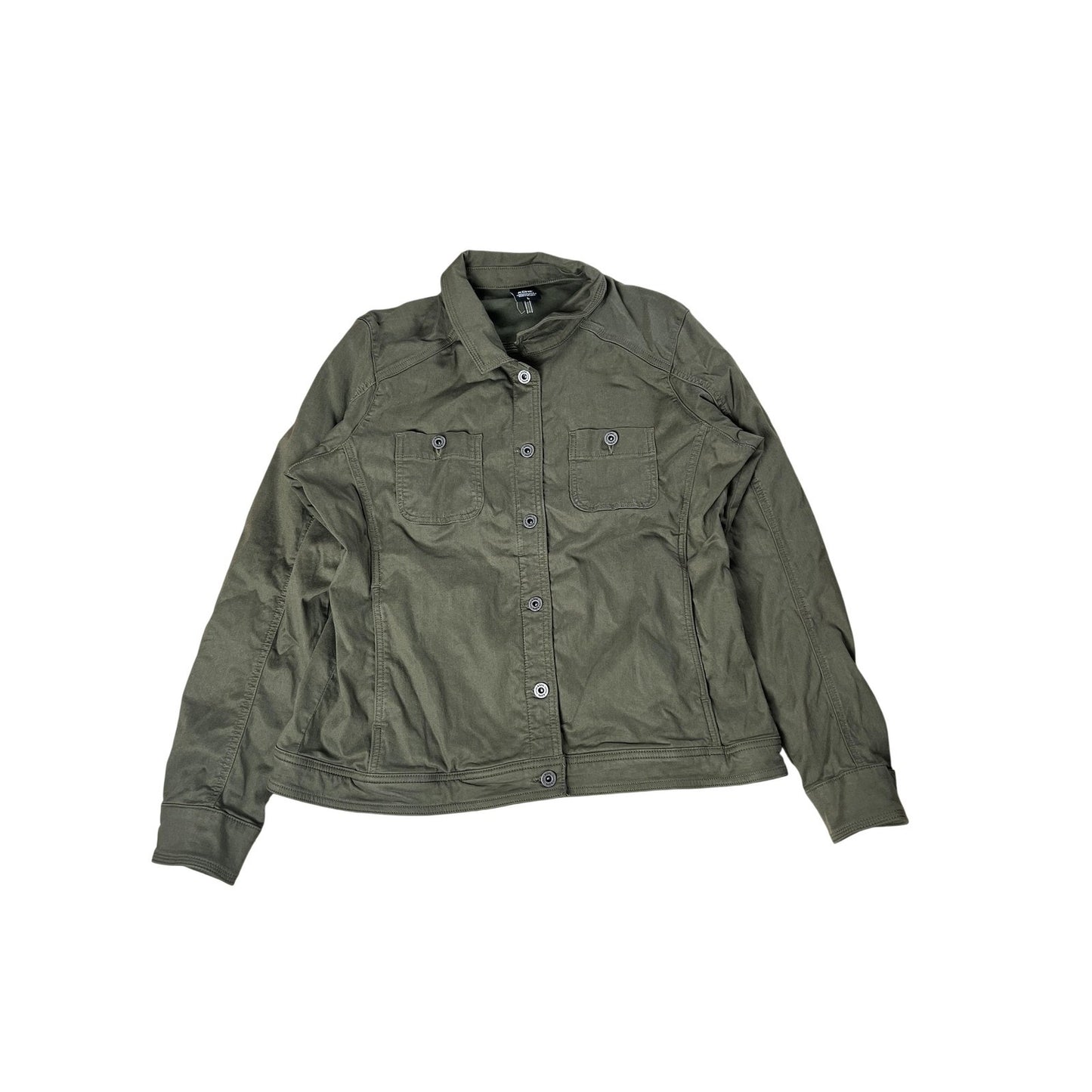 Kuhl Jacket Unisex L Green Military Collared Pockets Twill Short Casual