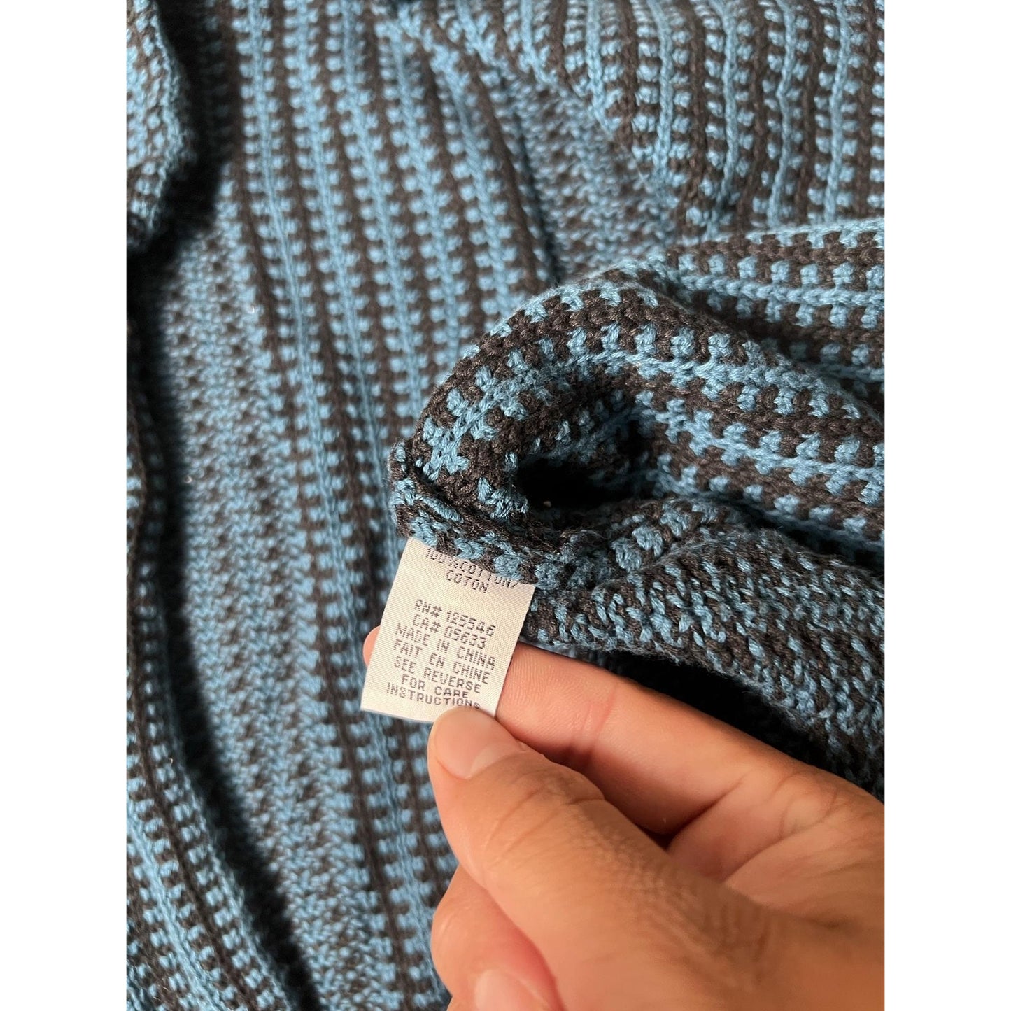 Habitat Vest Womens XL Blue Striped Collared Toggle Pockets Knit Unlined Short