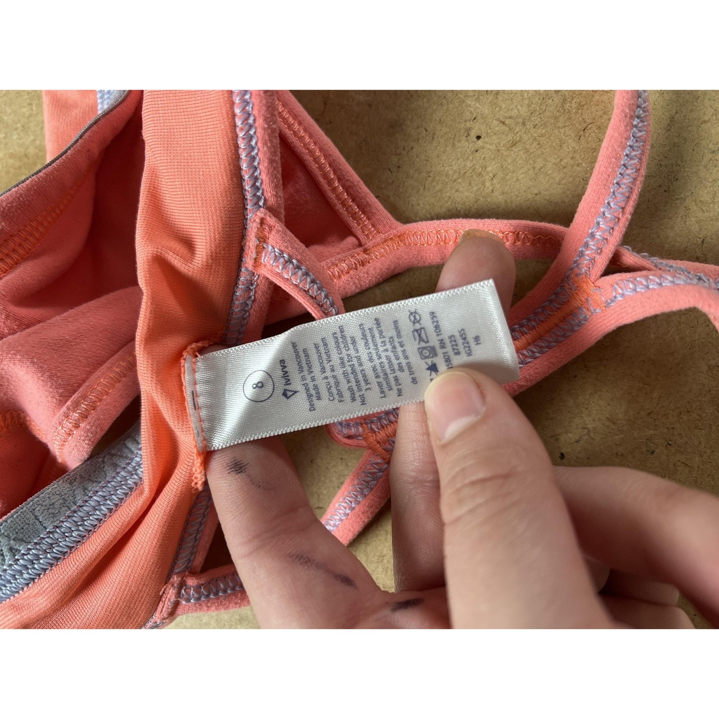 Ivivva Sports Bra Tank Girls Size 8 Pink Cotton Spandex Racerback Underwear