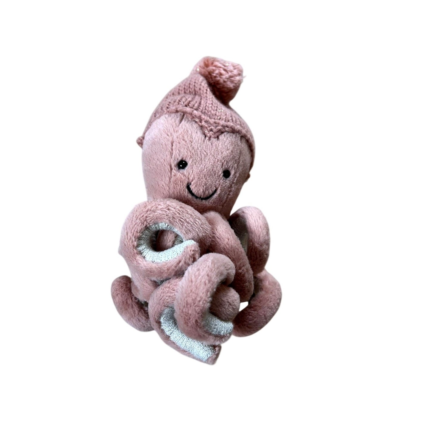 Jellycat Pink Octopus Plush 12 Months & Under Knit Hat Soft Stuffed Baby Toy