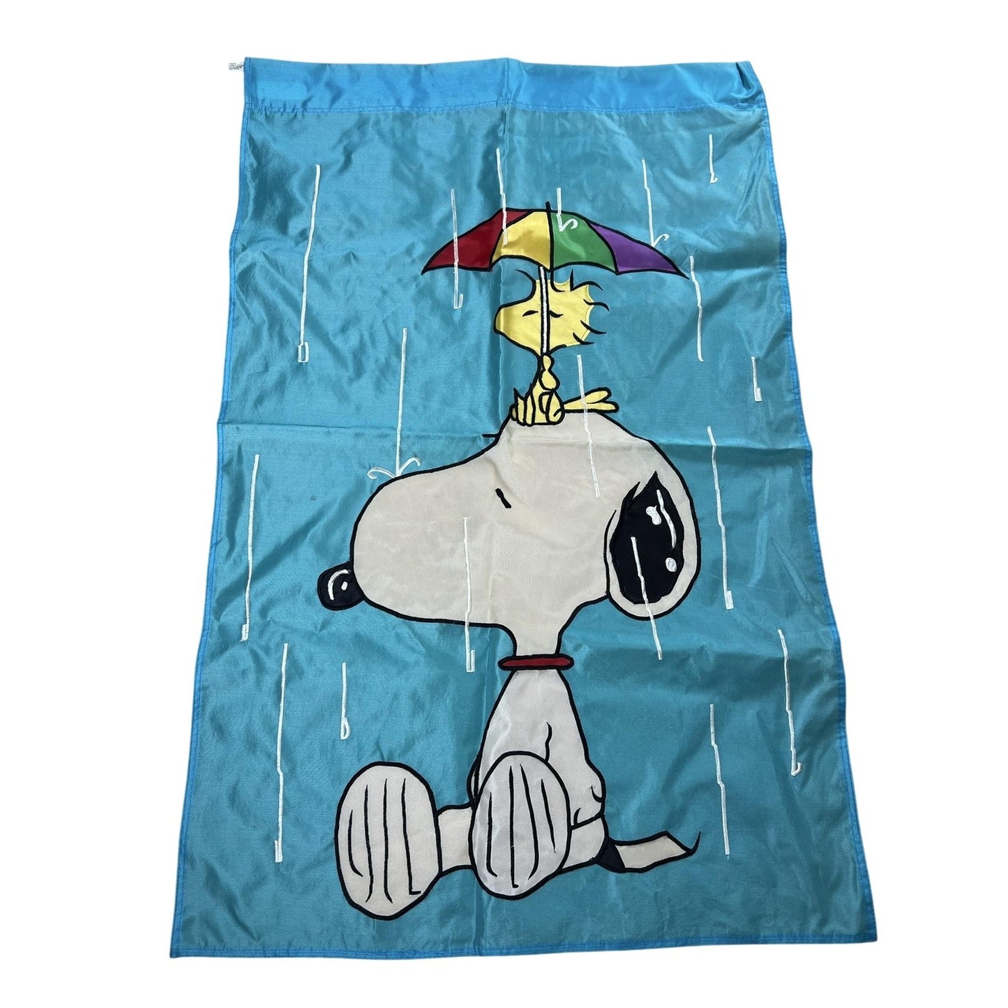 Peanuts Flag Blue 10x15 In 100% Polyester Snoopy Woodstock Rain Umbrella