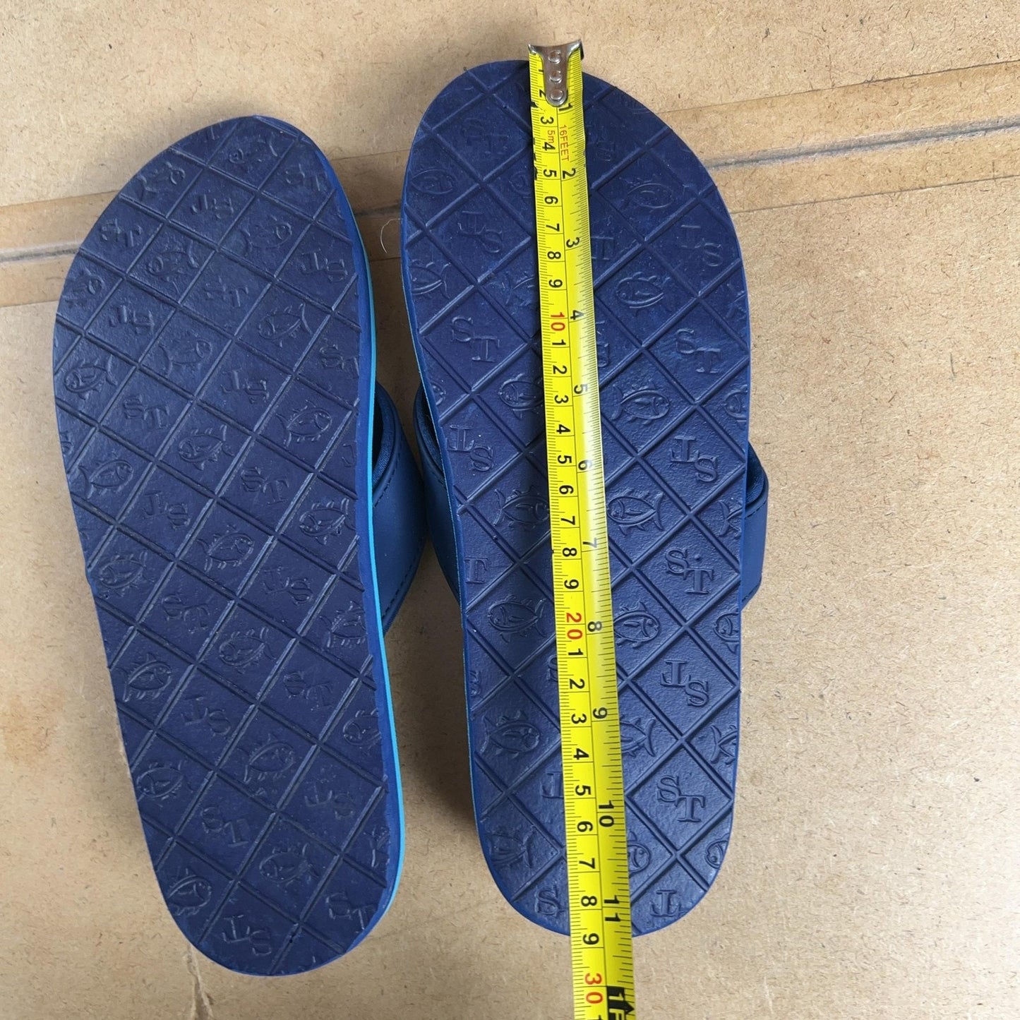 Southern Tide Sandals Mens Size 10.5 Blue Flip Flop Logo Casual Beach Summer