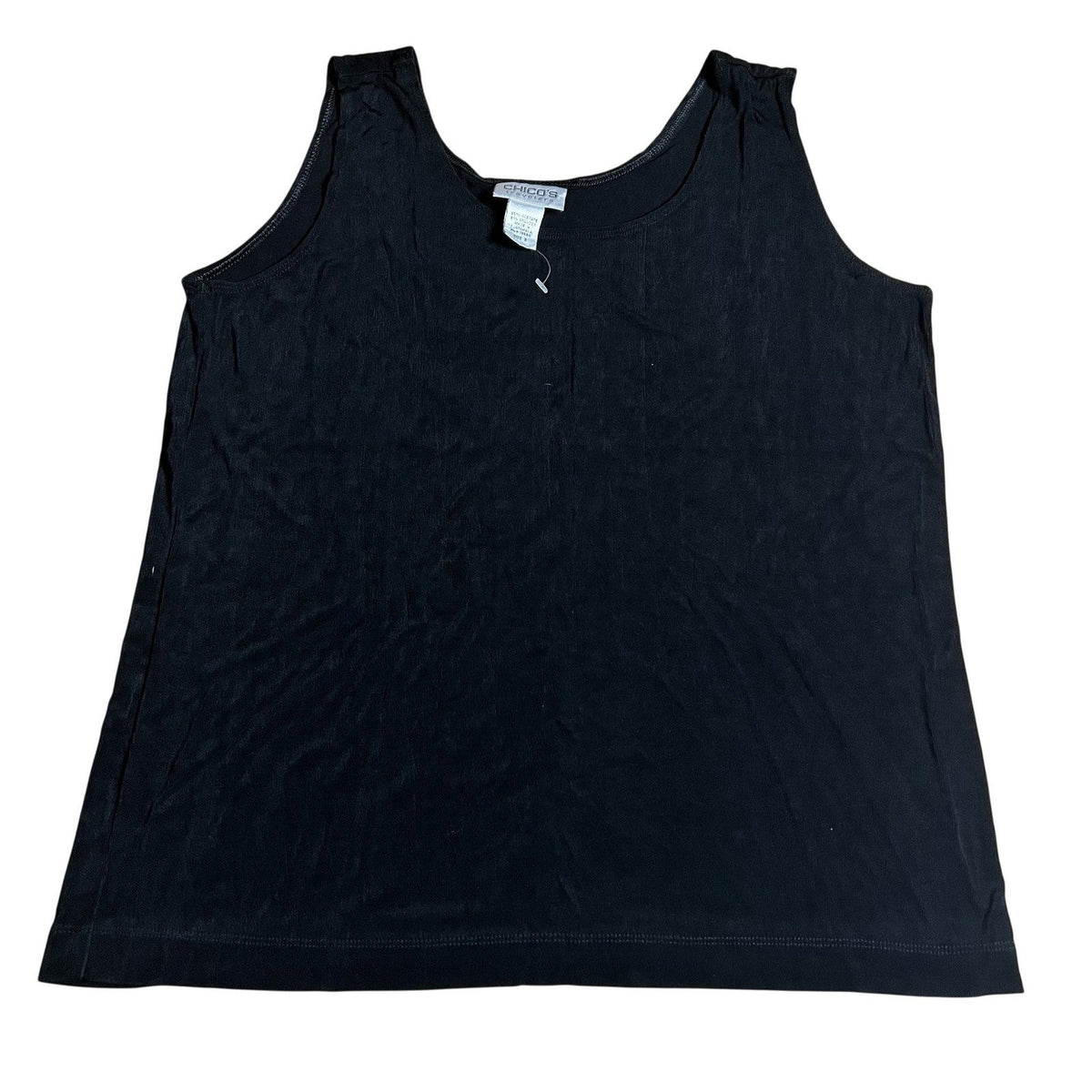 Chico's Travelers Tank Womens 3 Black Knit Scoop Neck Stretch Casual Lightweight