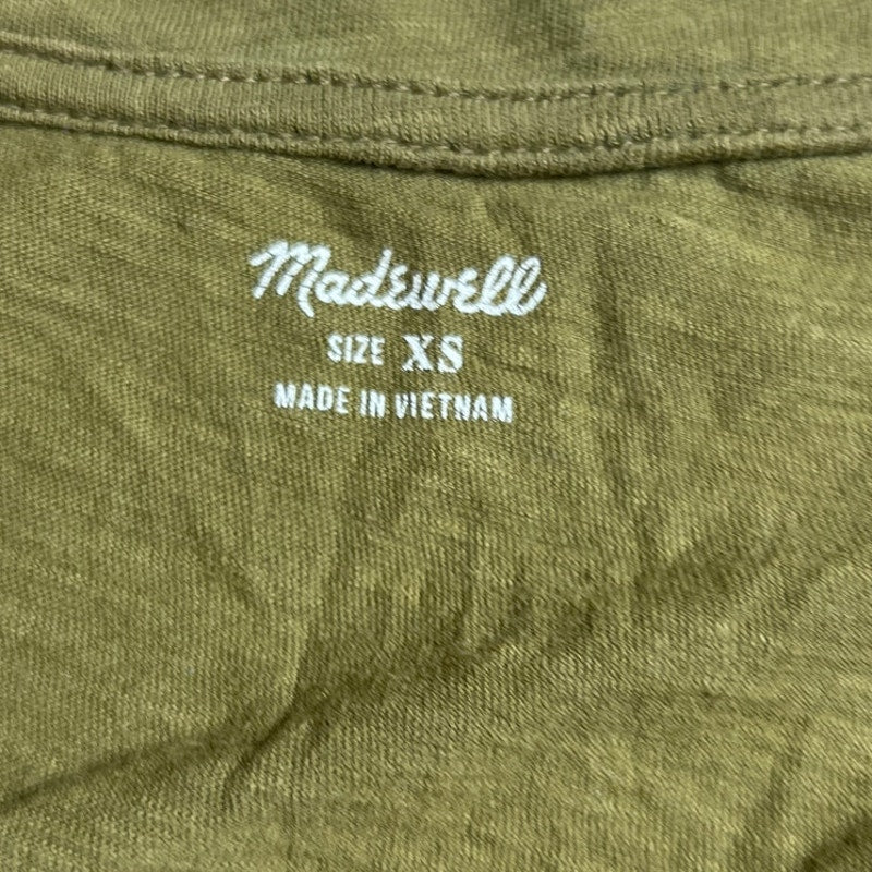 Madewell Olive Green V-Neck Pocket Tee Women Size XS