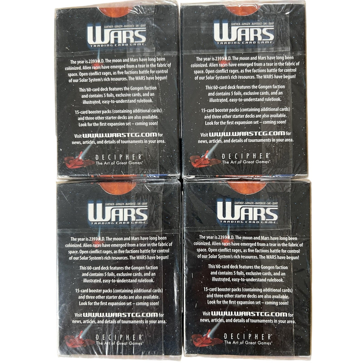 Decipher WARS Incursion Gongen Starter Deck Solidarity Lot Of 4 New Sealed 2004