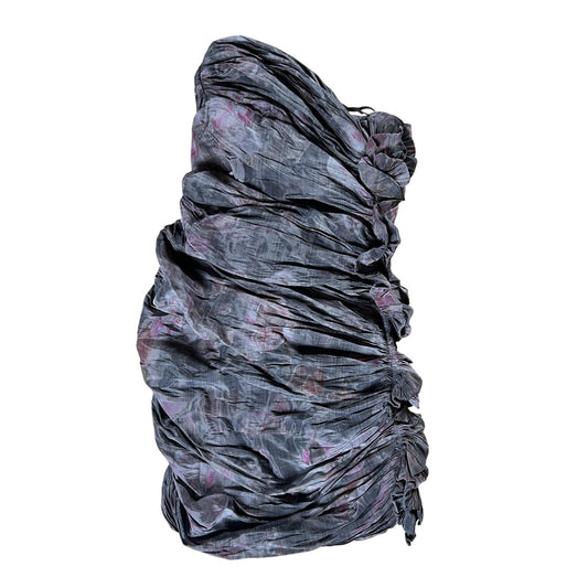 AllSaints Spitalfields Dress Womens 8 Gray Tie Dye Mini Strapless Sweetheart
