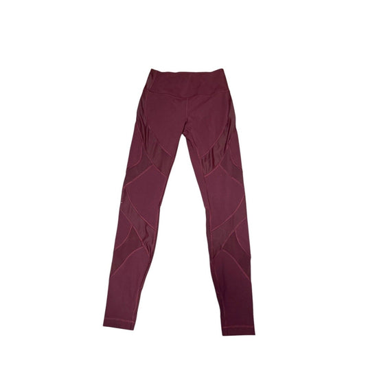 EUC Lululemon Wunder Under Crop High Rise Legging Size 6 Burgundy