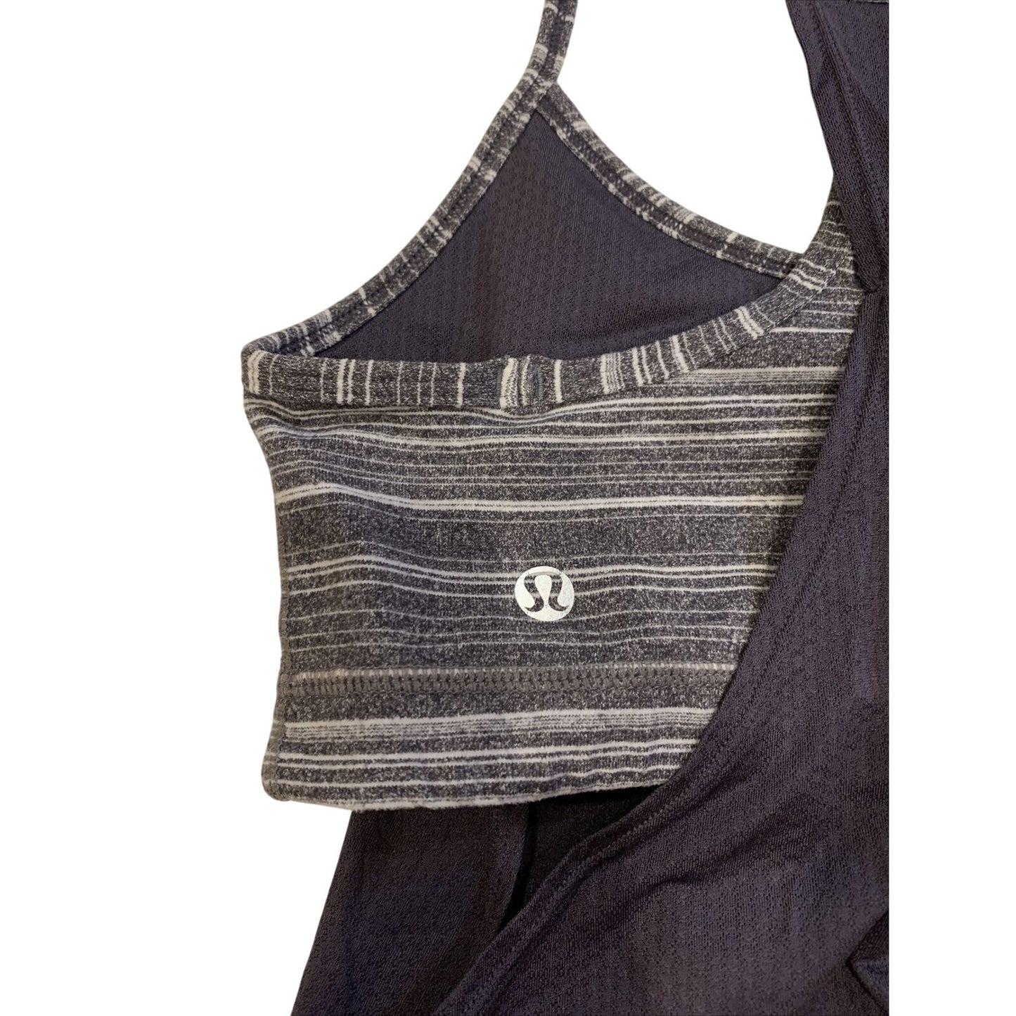 Lululemon Gray Racerback Tank Top with built in sports bra size 4 - EUC