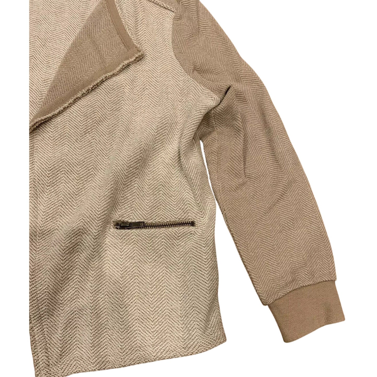 Caslon Cardigan Open Front Sweater Tan Women's Size Large L - EUC