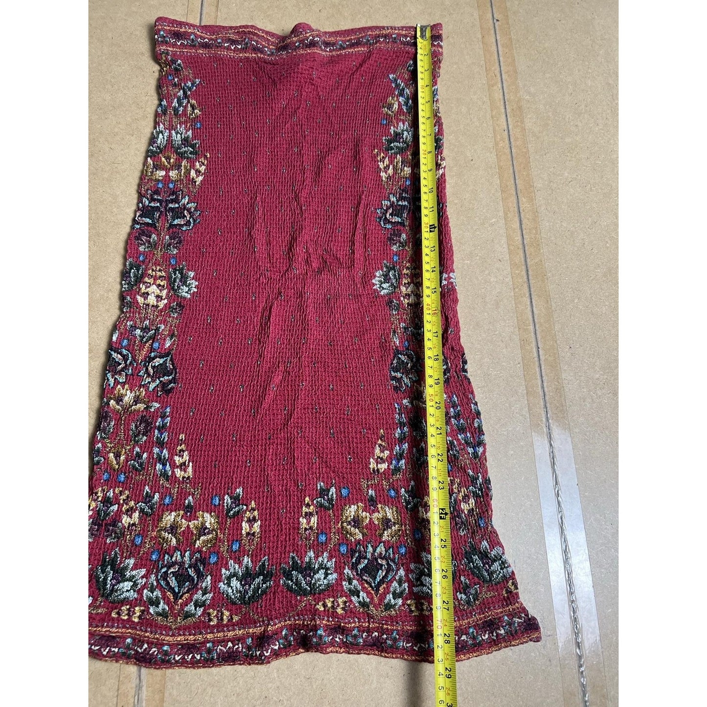 FARM For Anthropologie Tank Womens L Red Cropped Floral Off Shoulder Ruffle