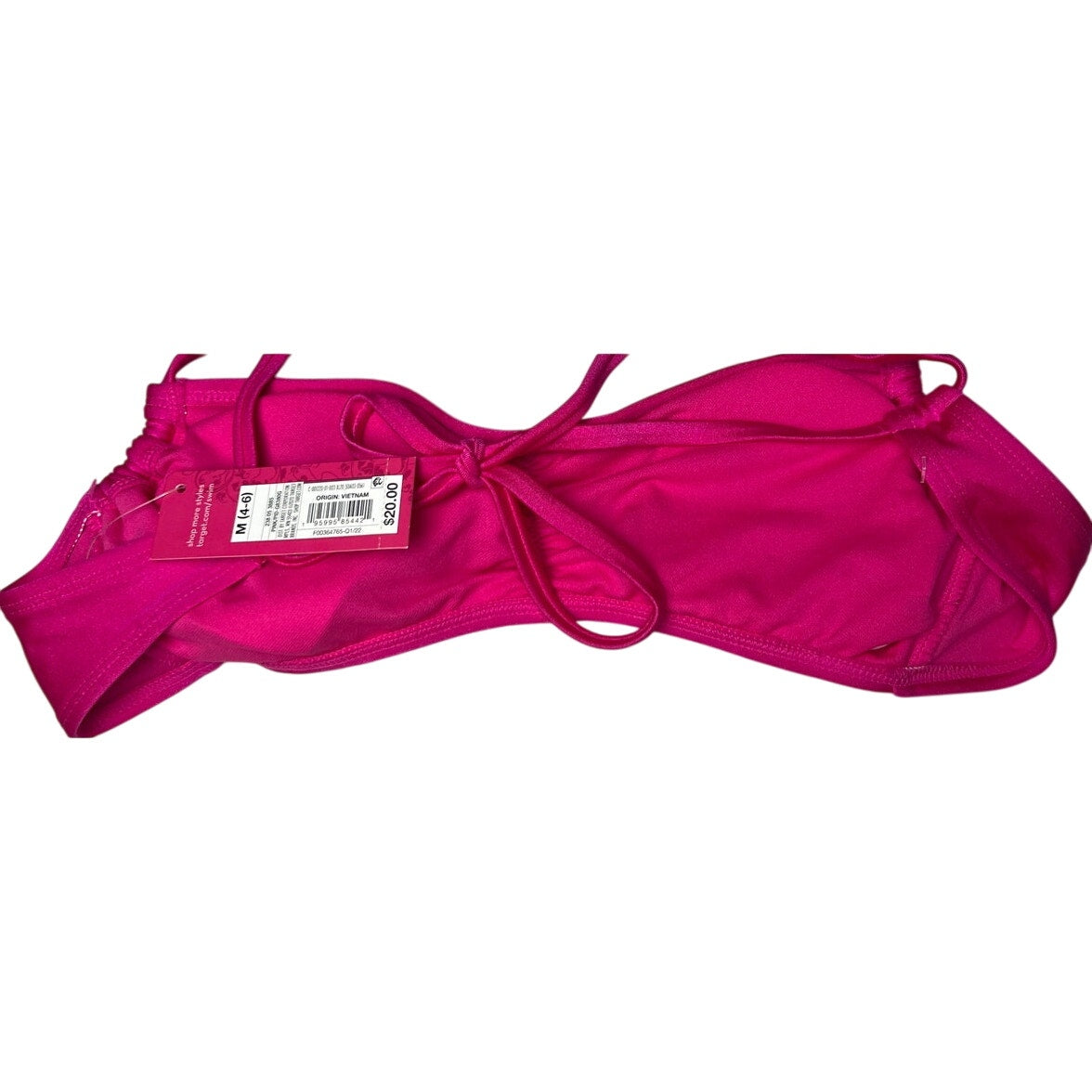 Xhilaration Pink Tie Crossback Bikini Top Women's Juniors Medium M NWT