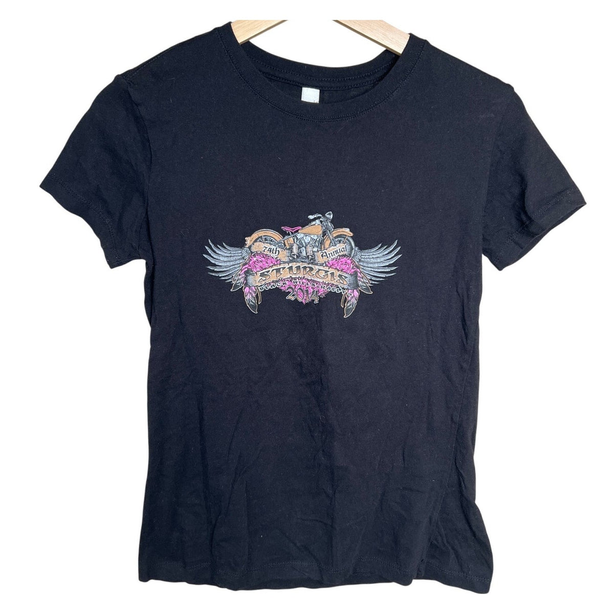 2014 Sturgis Black Hill Rally Black T-shirt 74th Annual Size Large