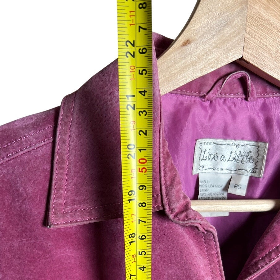 Vintage Live A Little Size PS Size 4p-6p 100% Leather Pink Button Jacket