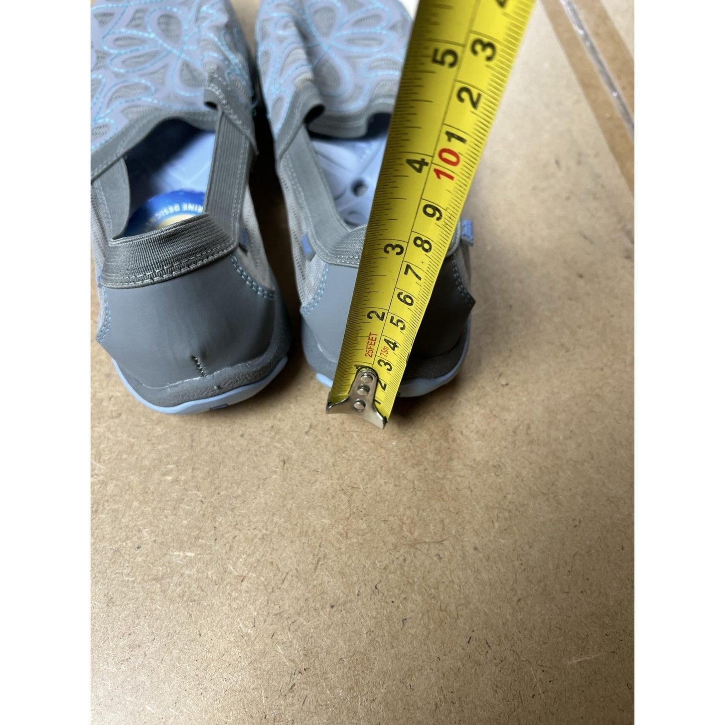 Jambu Slip-On Flats Womens 7 Gray Mesh Floral Barefoot Designs Water Trail