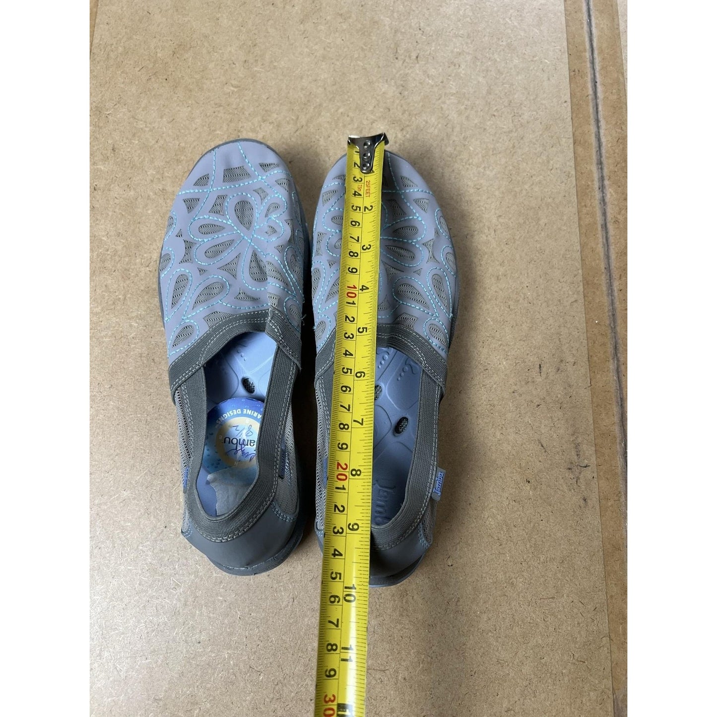 Jambu Slip-On Flats Womens 7 Gray Mesh Floral Barefoot Designs Water Trail