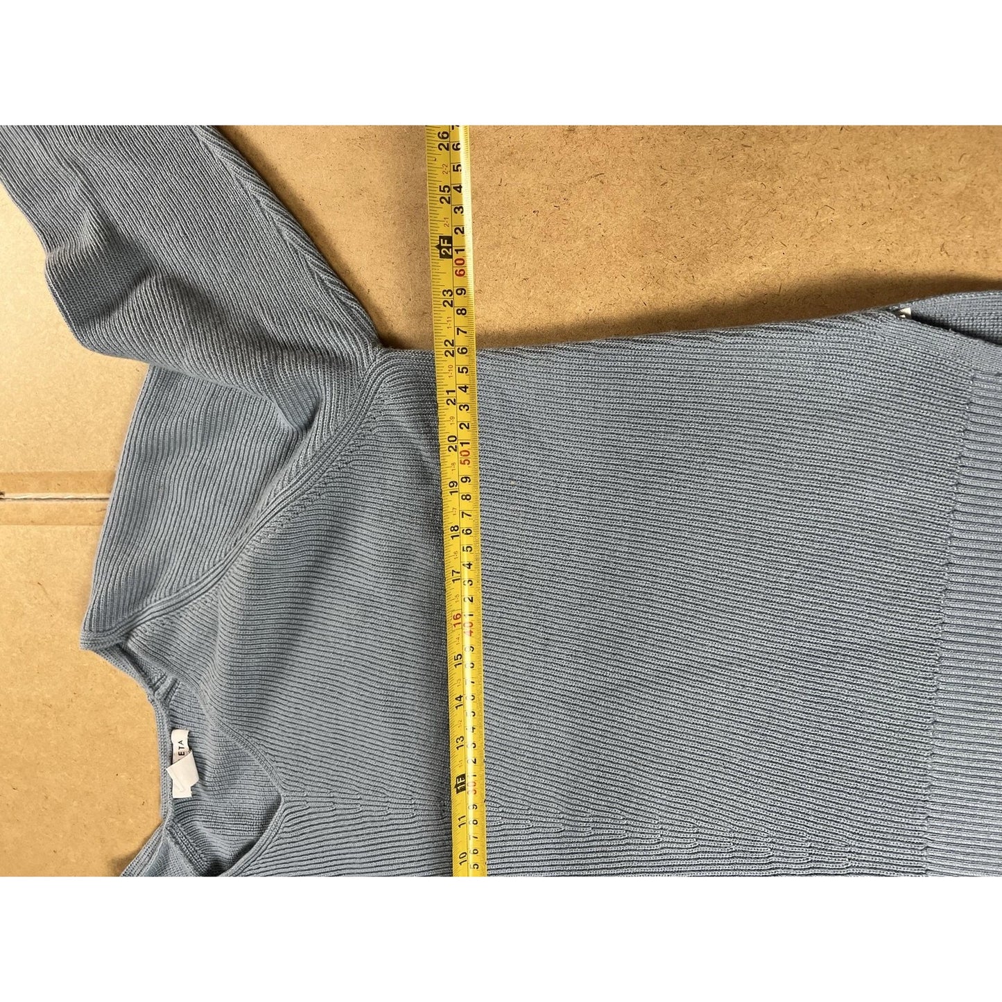 Athleta Sweater Womens XL Blue Pullover V-Neck Merino Wool Raglan Knit Top