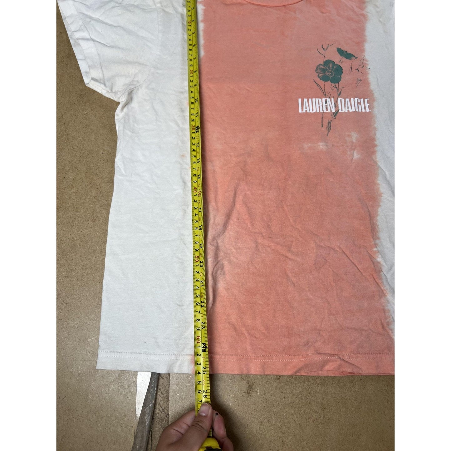 Lauren Daigle T-Shirt Womens M Pink Colorblock Crew Neck Short Sleeve Basic