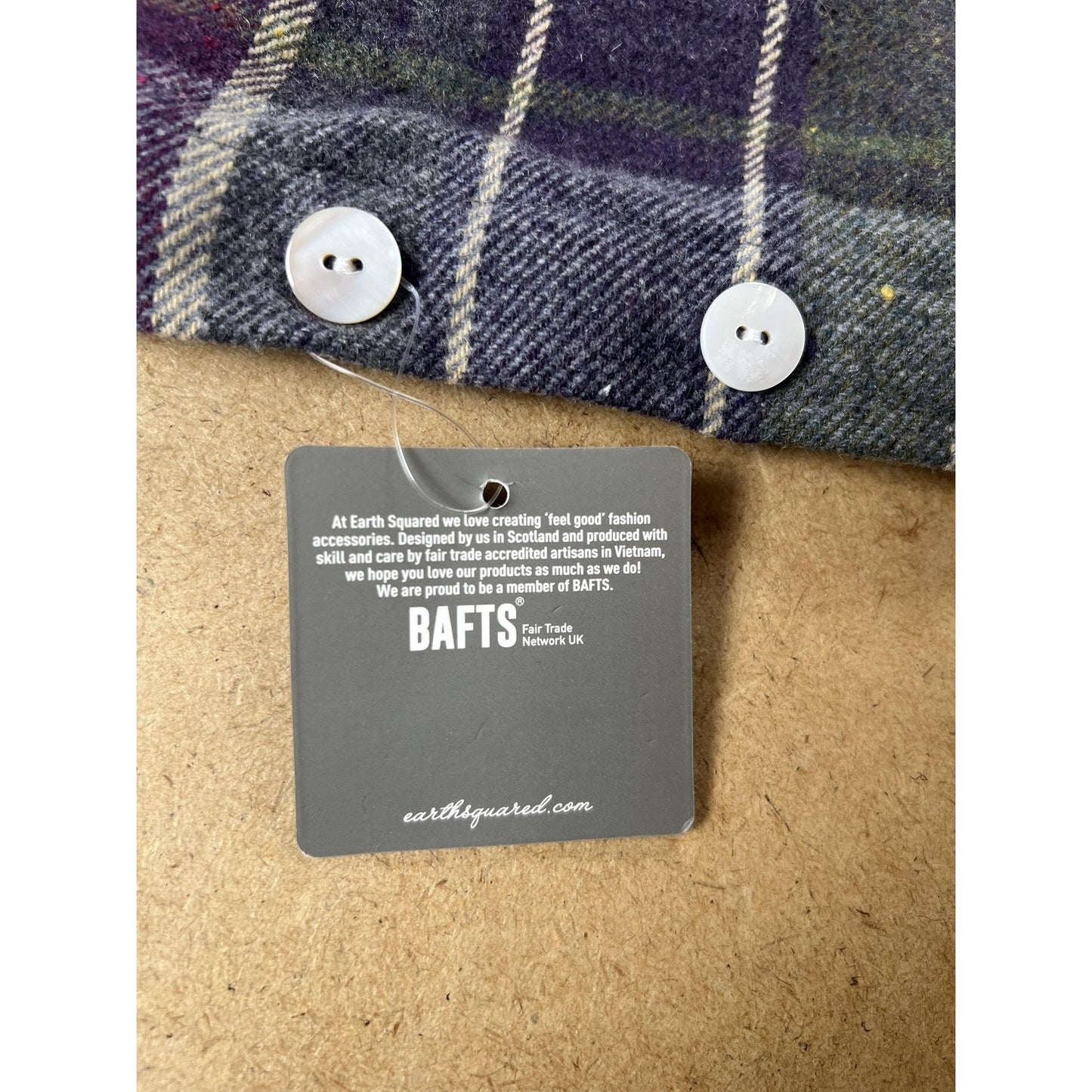 Earth Squared Cushion Cover Gray 60x60 Cm 100% Wool Checked Traditional