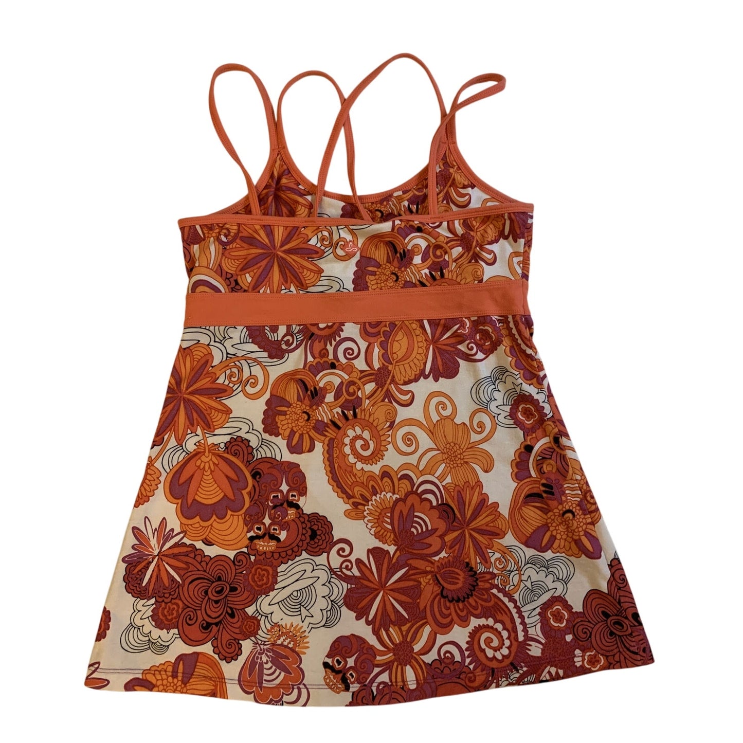 PrAna Breathe Kaley Tunic Top Claret Flower Power Strappy Womens Small S - EUC