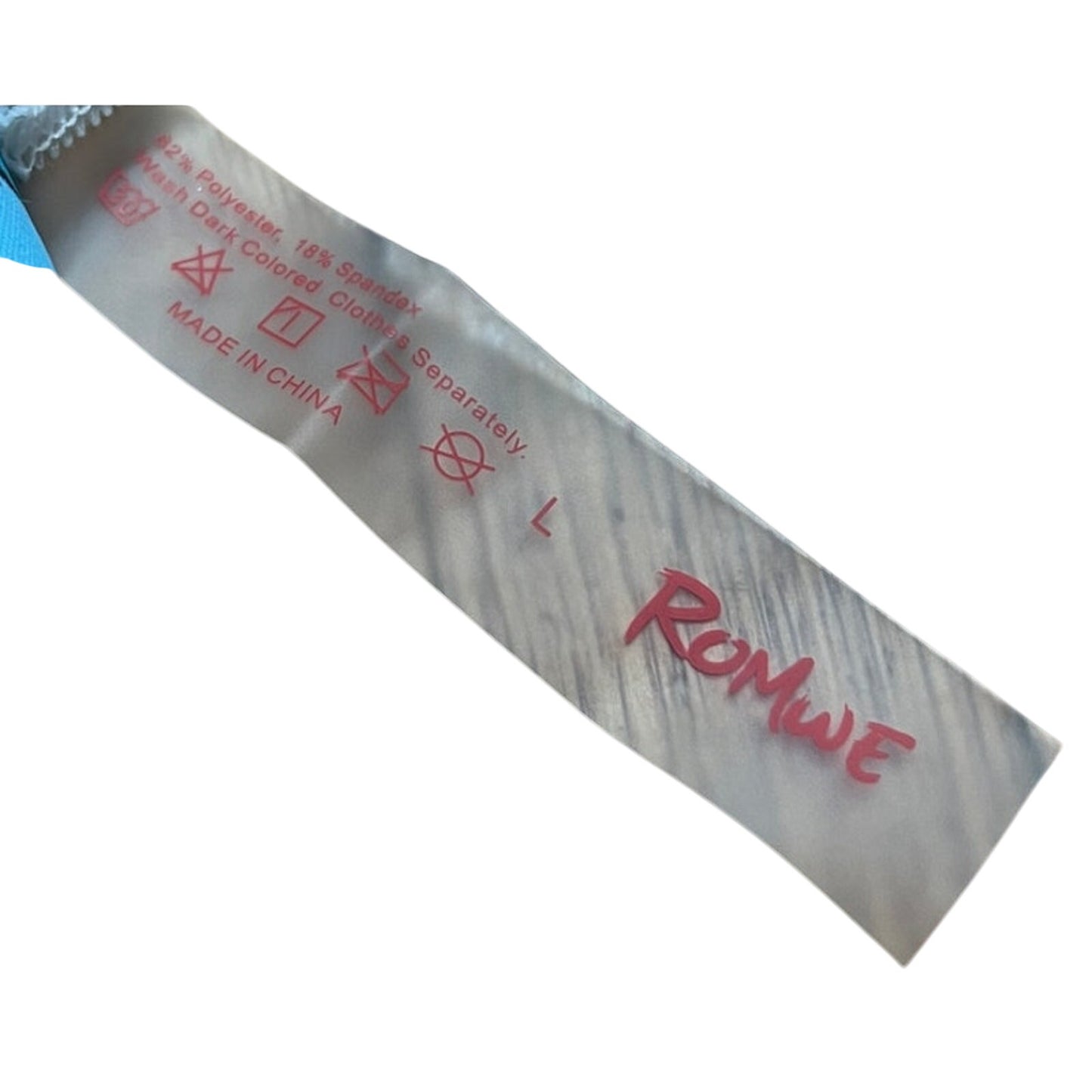 Brand New Romwe Blue Cheetah Print Bikini Set Swim Top and Bottom Size L