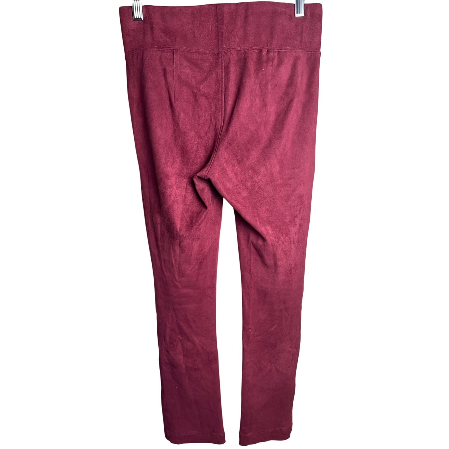 David Lerner NY Medium Micro Suede Leggings Stretch Burgundy