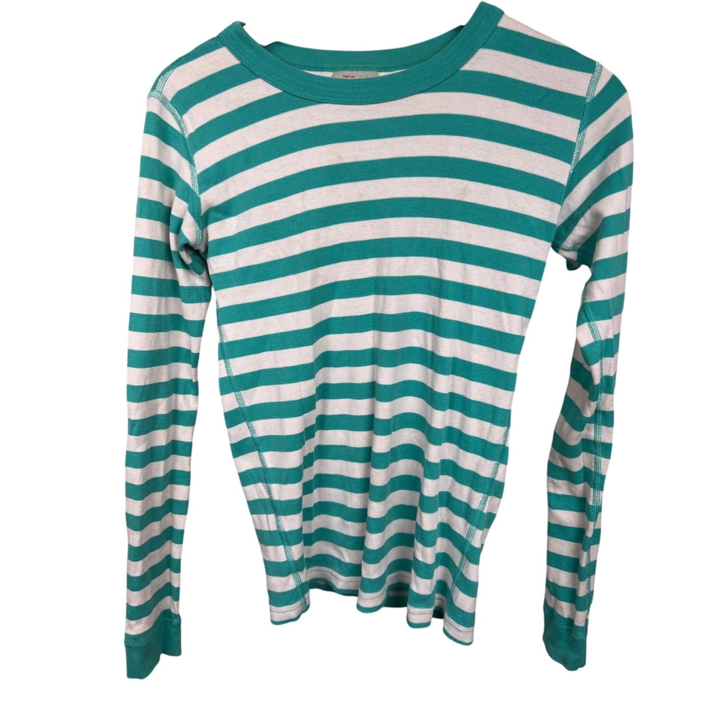 Hanna Anderson Striped 160CM Green Striped Pajama Top