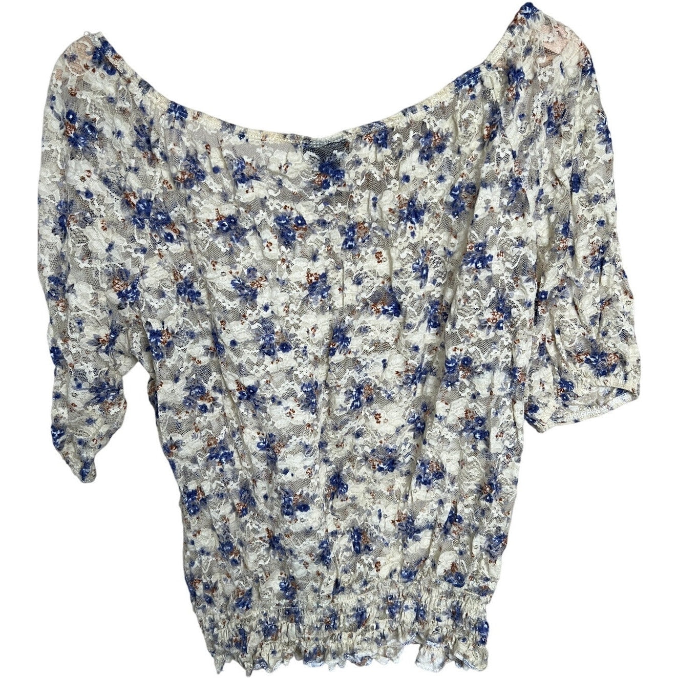 Rue21 Floral Stretchable White Women Top Size XL