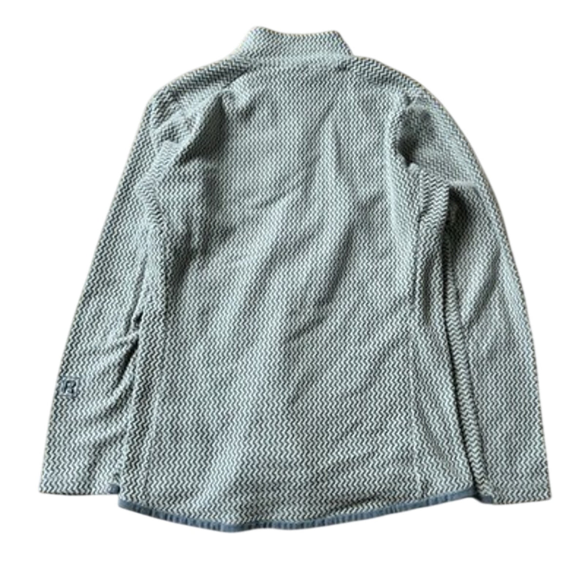 Patagonia Sweater Womens M Gray Pullover Mock Neck 1/4 Zip Fleece Geometric