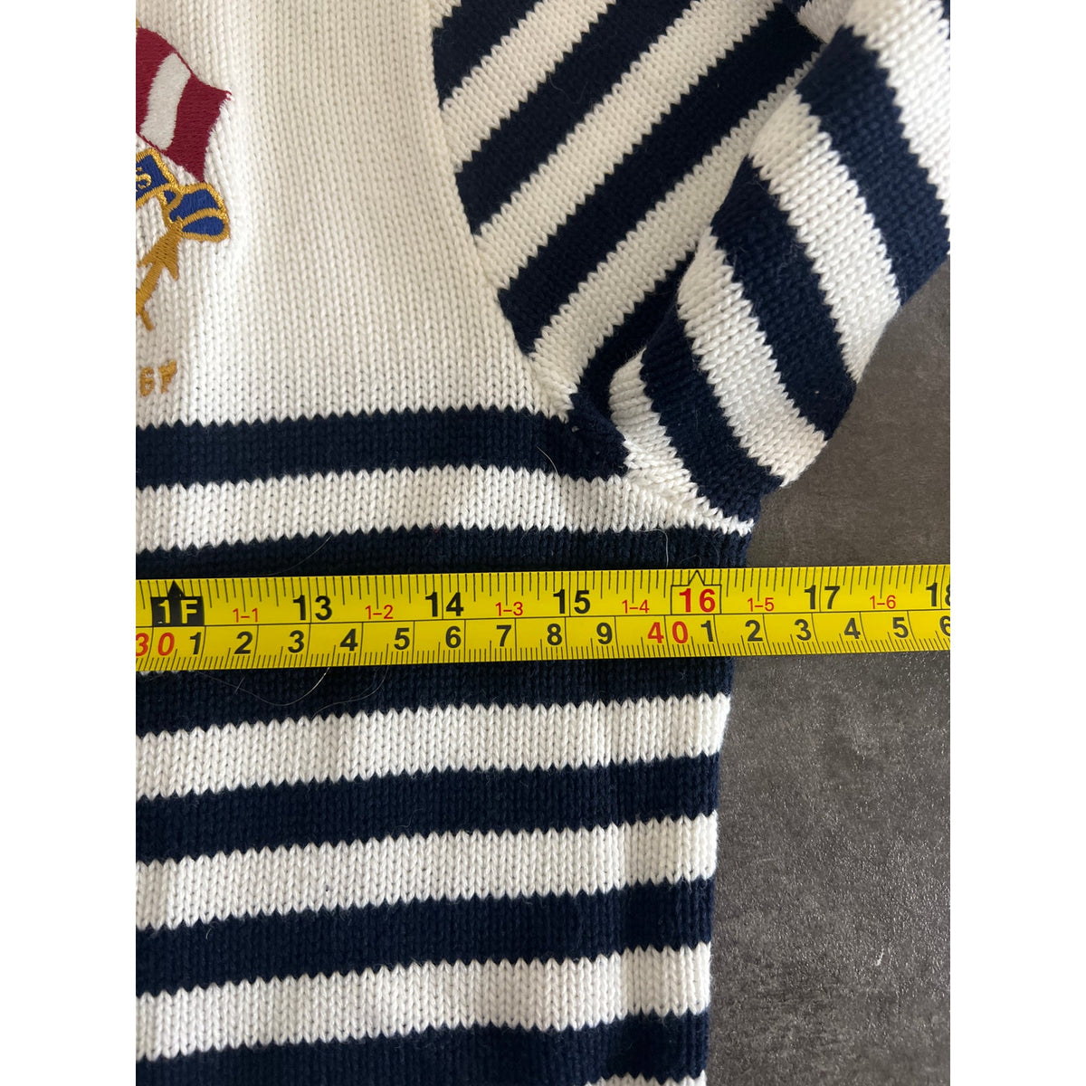 Ralph Lauren Jeans Company Petite Medium 100% Cotton Striped Boat-Neck