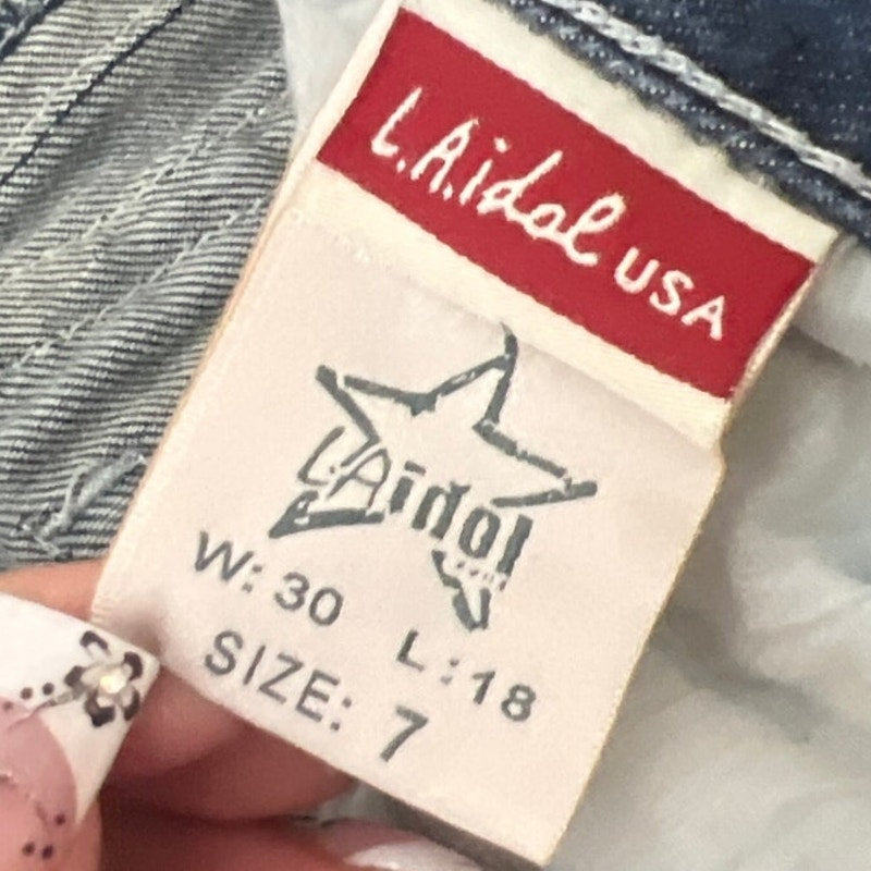 L.A. Idol USA Embellished Large Stitch Jeans Size 7 Women's
