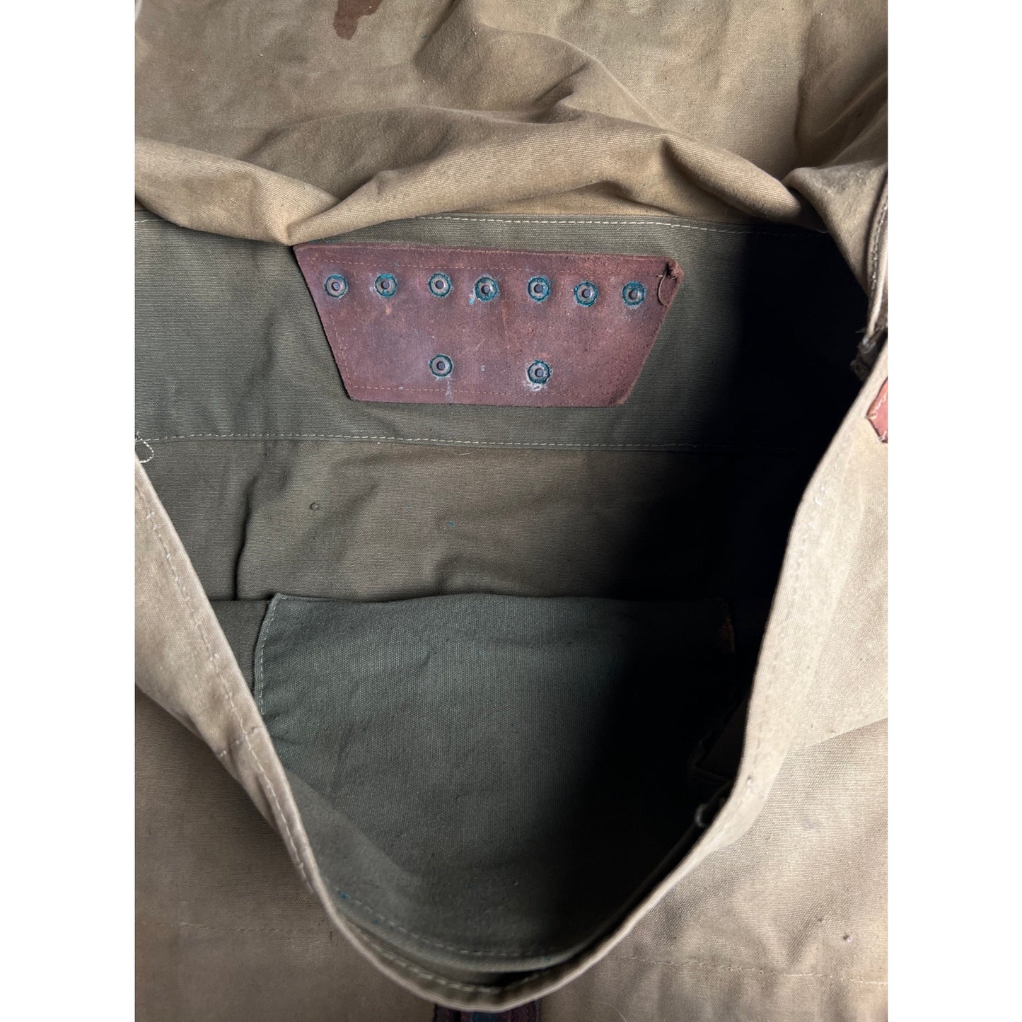Vintage Portage Pack Co. XL Canvas Backpack Pack Bag w/ Leather Straps