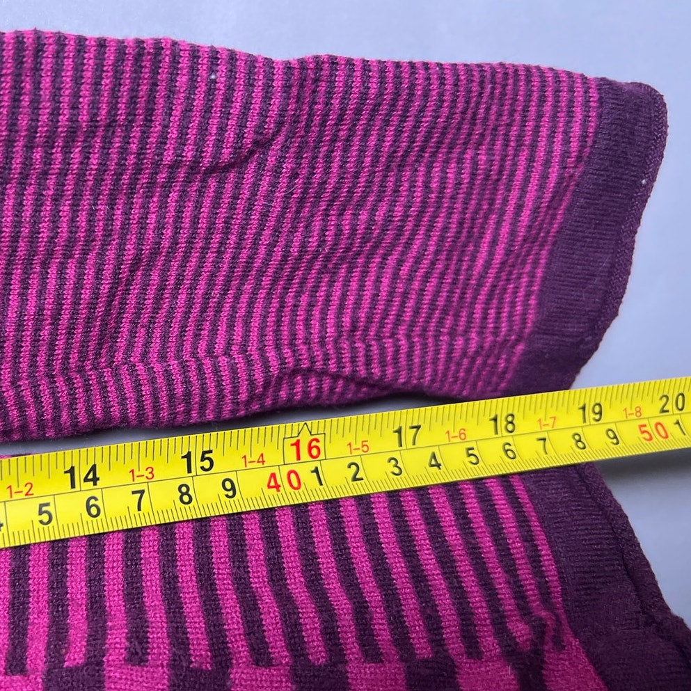 Title Nine Vibrant Pink and Purple Striped Knit Top Women's Size M
